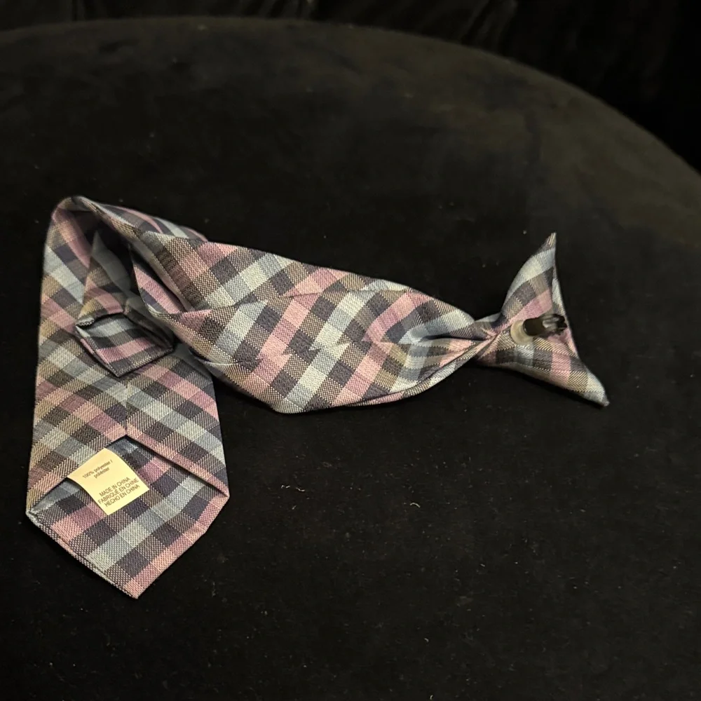 Boys Checkered Tie - Blue, Pink, Black